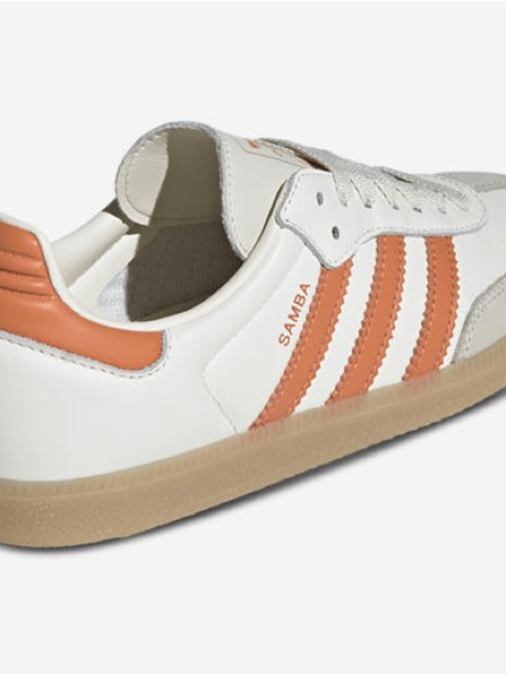 adidas Samba Leather Sneaker in White and Orange